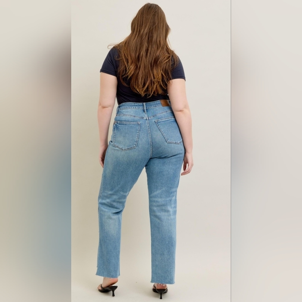 Judy Blue HR Rigid Magic 90's Straight Fit Jeans Star Americana Various Retail - Picture 13 of 16